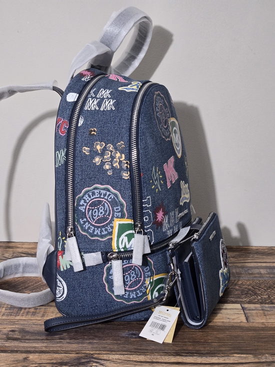 Michael Kors Rhea Denim Backpack And Wallet Set main image 6